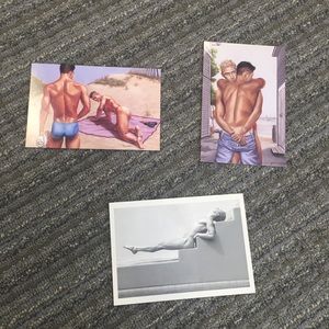 Set of 3 gay erotica postcards
